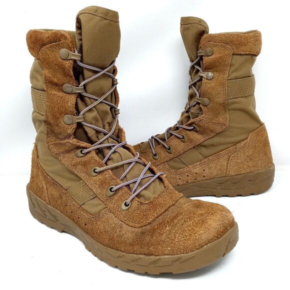 Rocky Mens 8" CXT Boots Sz 8.5 Coyote Brown Tan Military Tactical Combat Vibram - Picture 1 of 11